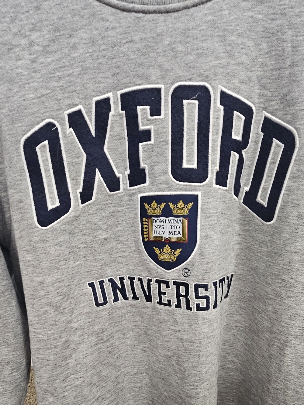 Oxford University Grey Crewneck Pullover Sweatshirt - Picture 2 of 4